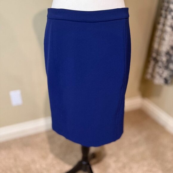 Jacob Skirt Lined Dark Blue Pencil Zipper Office Professional Women's Size 10 - Picture 2 of 5